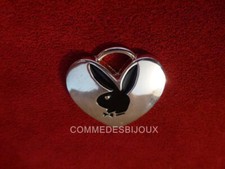 Pendentif "Lapin Coeur PlayBoy" argenté 1995 - Bijoux Vintage Butler & Wilson