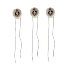 Douille céramique GU10 avec câble 230V - Le Lot de 3 (soit 0.33 € l'un)