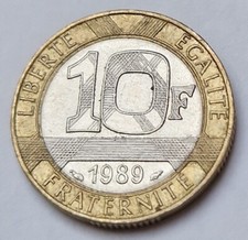 Pièce de monnaie 10 Francs Génie de la Bastille 1989 République Française