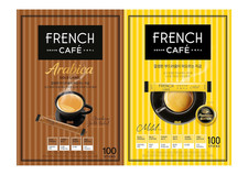 French Cafe Instant Coffee Mix 100 Sticks, 2Flavor Gift Pack (Original, Arabica