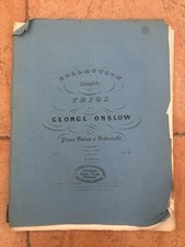 Ancienne Partions De Musique /ONSLOW George/op 72/Violon Alto Violoncelle