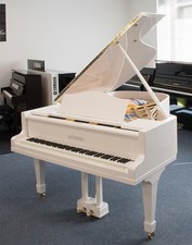 Blüthner Aile, Blanc Haute Brillance, Année 1940, D'Occasion, 190 CM, Incl.