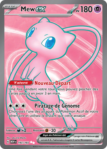 Carte pokémon mew 193 165 - mew-ex, 193/165