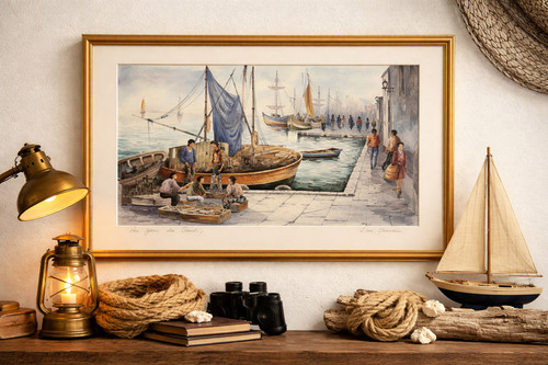 Aquarelle portuaire cm - portuaire,