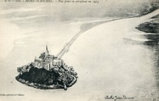 cpa Normandie - Mont Saint Michel - vue prise en aéroplane en 1913 cliché Jean V