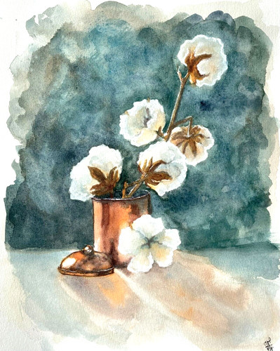 Peinture coton fleurs artwork