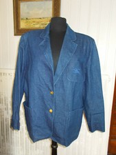 Veste Blazer coton bleu jeans BURBERRY'S 46fr 44d brodé logo