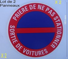Lot 2 Panneaux Signalisation Interdiction,NE PAS STATIONNER,,Garage,,diam 163 mm