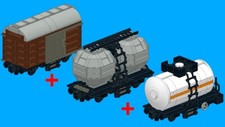 LEGO NOTICE : Instruction montage wagon betailler + Silo + Citerne train custom