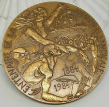 Médaille Bronze Signée 200 Ans Révolution Française 1984 Vintage French Medal
