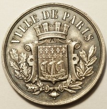 JETON (ou pte médaille) ARGENT PARIS CAISSE DES ECOLES XIe ARRONDISSEMENT 1875