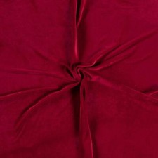 De Luxe Extensible Souple Velours Tissu Matière - Rouge Foncé