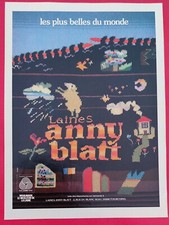 Publicité de presse: Broderie pour Laines ANNY BLATT  WOOLMARK 1978 