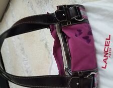 Sac a main cuir et tissu lancel modèle  Laure Manaudou fushia TBE