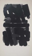 Pierre SOULAGES : Gouache 6 1957, Lithographie et pochoir signée