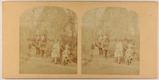 Jeux d’enfants Bois Artistique c1860 Photo Stereo Vintage Albumine P70L3n