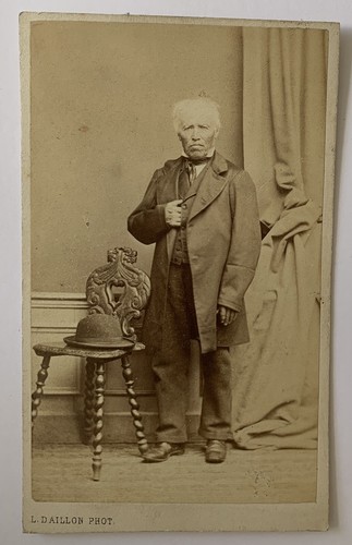 Cdv homme aux cheveux - cheveux, blancs