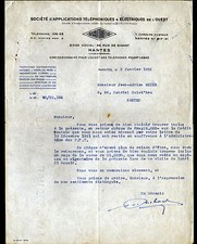 NANTES (44) APPLICATIONS TELEPHONIQUES / TELEPHONES PICART-LEBAS "S.A.T.E.O."