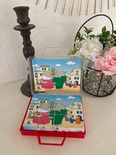 924⚜️ Jouet Ancienne Boite à Cubes 12 Cubes Babar Dujardin Complet Vintage
