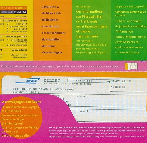 Ancien billet sncf paris est - ancien,