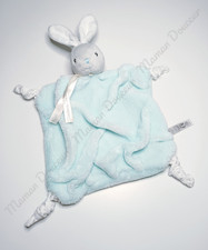 Doudou Plat Lapin Gris Bleu Aqua Plume Tendres Et Douces Attache Tétine  - Kaloo