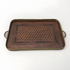 Plateau Marqueterie Bois XIXe