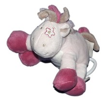 Doudou peluche musicale Noukie's Cheval Victoria et Lucie rose mauve 15 cm