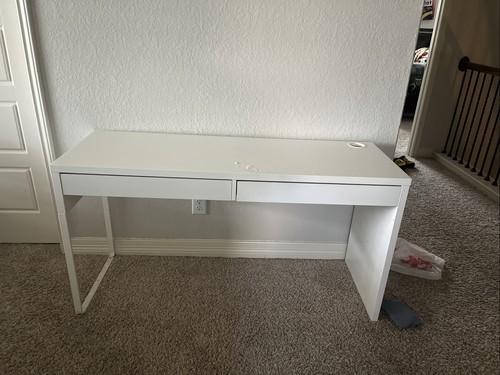 White ikea desk - desk, with