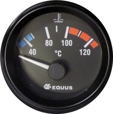 Manometre EQUUS jauge Temperature eau 40° à 120° fond noir Diametre 52mm