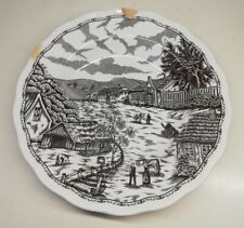 Ancienne assiette céramique déco champêtre Signé N. Fontebasso 1760 Vintage D 24