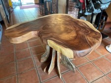 Table racine bois Suar   meuble de métier vintage