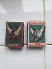 2 Anciennes Boîtes Allumettes Casque D'Or Vide