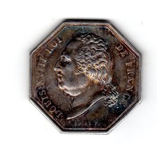 JETON TOKEN LOUIS XVIII ASSURANCE MUTUELLE CONTRE INCENDIE BARRE 1820 ARGENT