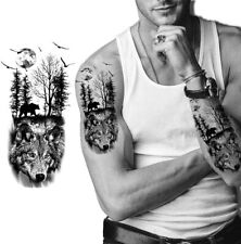 Tatouage Éphémère Homme Femme Bras Faux Tattoo Temporaire Réaliste Forest Beast