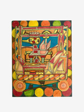 Thomas Burleston  art brut outsider 28x21,5cm Circa 1975 rare