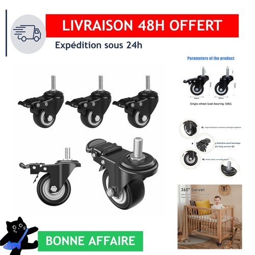 Roulettes pivotantes 50mm avec