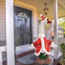 Déguisement oie de Noël décoration porche festif utilisation extérieure conf