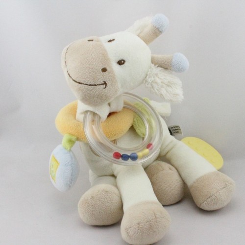 Doudou girafe blanche beige