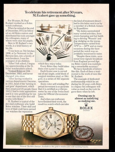 Rolex publicité 1973 montre - publicité,