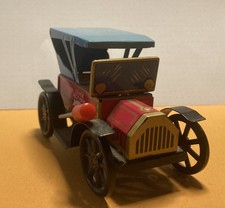VOITURE MÉCANIQUE en tôle lithographiée avec mécanisme fonctionnel 