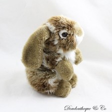 Peluche lapin TEDDY-HERMANN lapin bélier marron blanc 18 cm (DOU.)