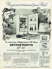 Publicité Advertising  820 1956 Arthur Martin nouveau réfrigérateur 135l  Noel