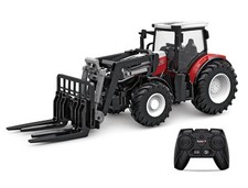 Tracteur RC rouge avec fourche