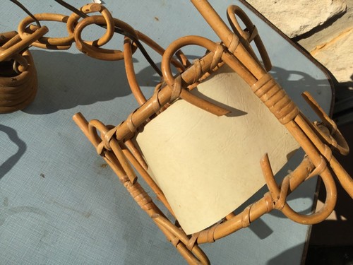 Lustre osier rotin vintage - lustre, en
