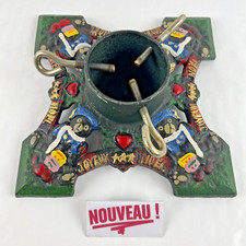➜JOLI PIED/SOCLE/SUPPORT d'arbre ou de sapin de Noël carré en fonte décoré Ø8cm