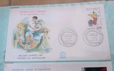 ENVELOPPE 1ER JOUR   - NUMEROTEE FDC- TOURNOI  ROLAND GARROS -1991