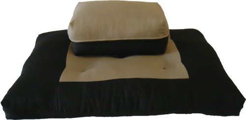 Tan black zabuton zafu yoga - tan,