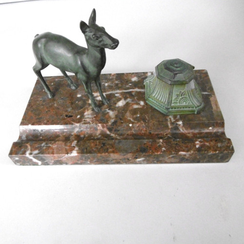 Encrier avec biche regule - encrier, en