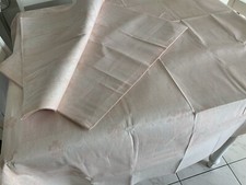 Linge Ancien Nappe Et 6 Serviettes En Damassé De Soie Neuf À Broder