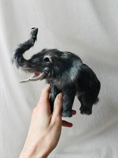 1 Jouet ancien / vintage éléphant figurine cirque zoo poil et flocage